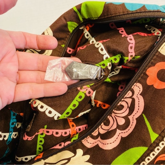 Vera Bradley LOLA Tote Purse Handbag Leather straps & Bottom - Picture 14 of 16